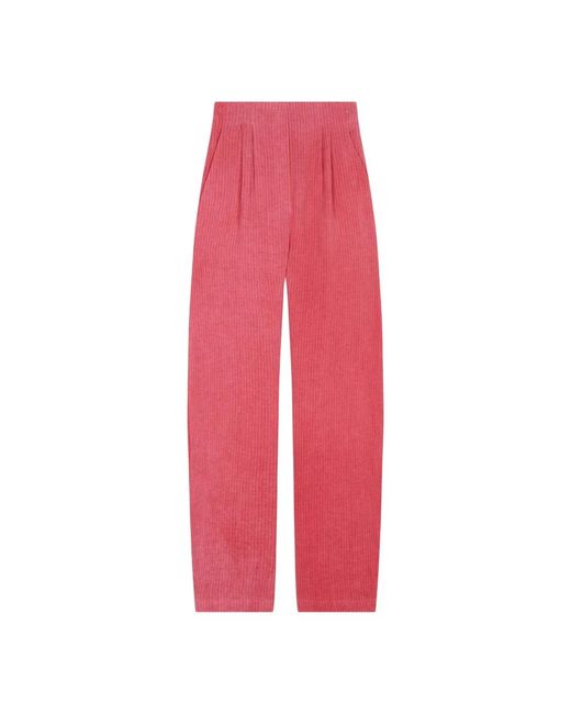 Cortana Red Straight Trousers