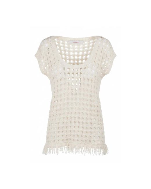Jucca White Round-Neck Knitwear