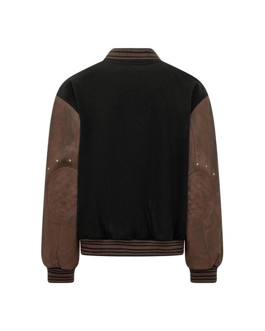 Represent Jassen ,Zwart ,Wol Varsity Bomber in het Black voor heren