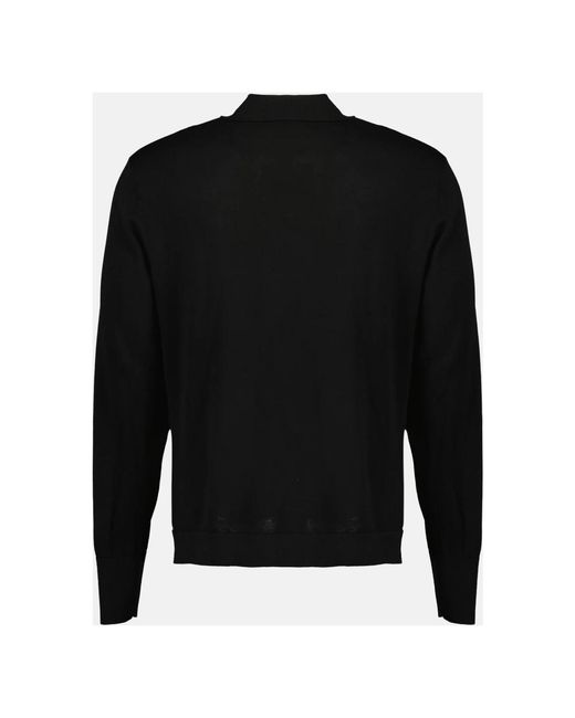 Officine Generale Black V-Neck Knitwear for men