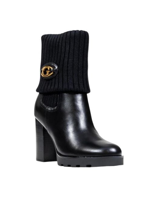 Guess Chunky Heel Enkellaarzen in het Black