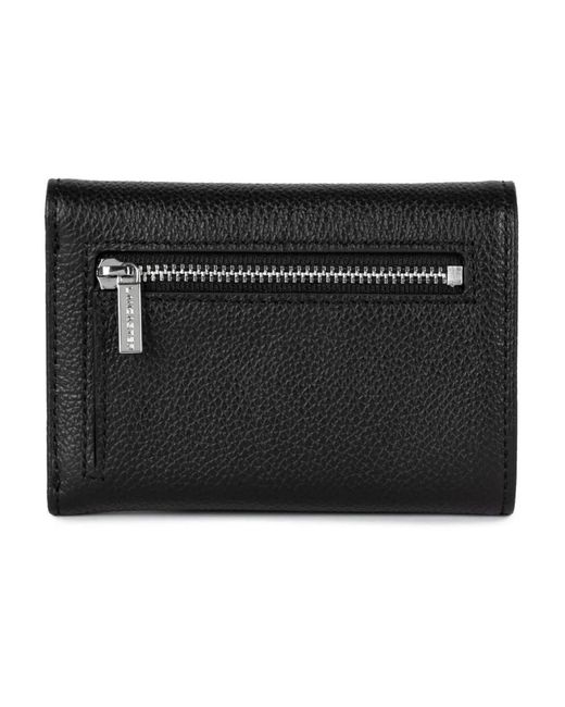 Lancaster Accessoires ,Zwart ,Leer Leren Kaarthouder Met Drukknoopsluiting in het Black