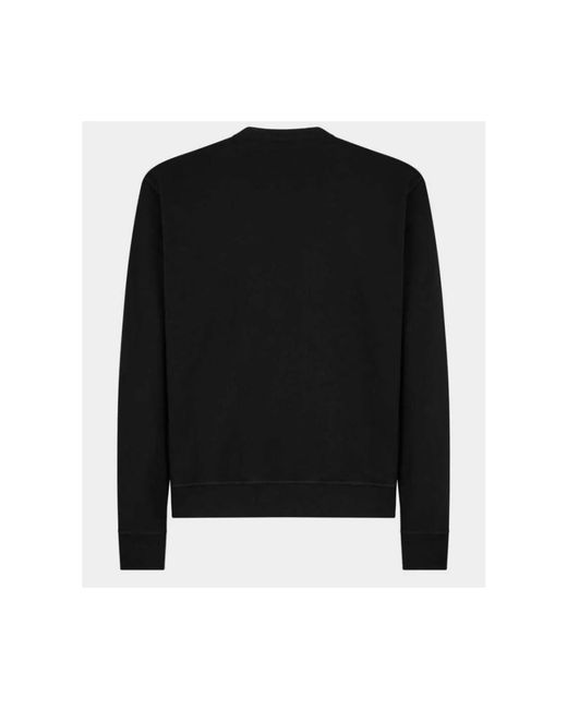DSquared² Hoodies & Sweatvesten ,Zwart ,Katoen Mini Icon Round Neck Sweatshirt in het Black voor heren