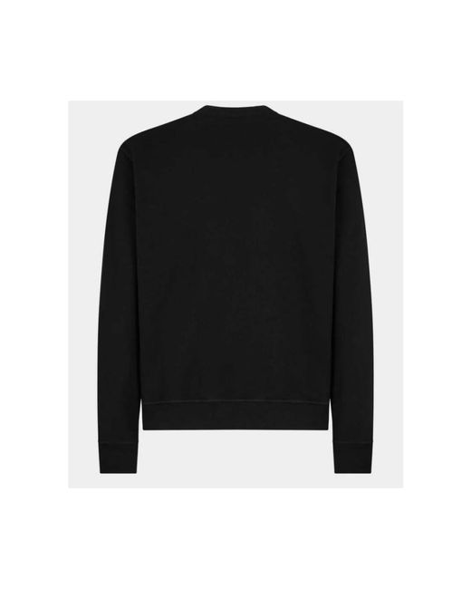 DSquared² Hoodies & Sweatvesten ,Zwart ,Katoen Mini Icon Round Neck Sweatshirt in het Black voor heren