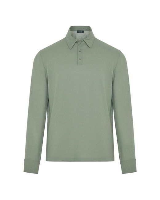 Zanone Green Polo Shirts for men