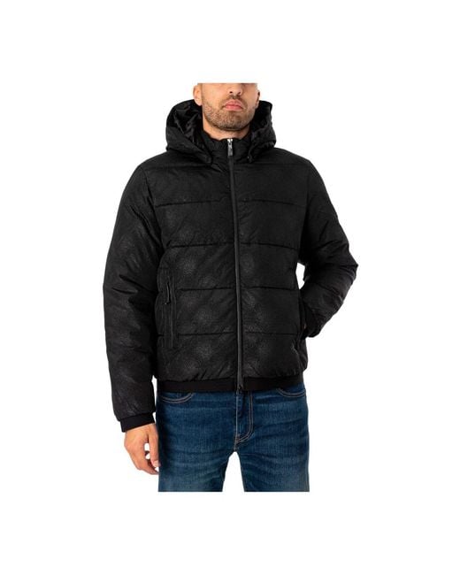 EA7 Gewatteerde Jas Met Capuchon in het Black voor heren