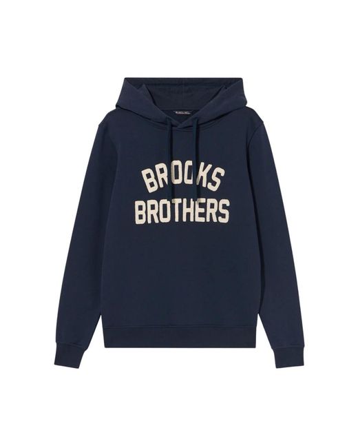 Brooks Brothers Hoodies & Sweatvesten ,Blauw ,Katoen Terry Logo-Geborduurde Hoodie in het Blue voor heren