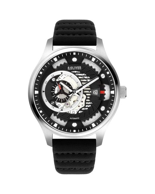 Orologio automatico nero argento so-3941-la di S.oliver in Black