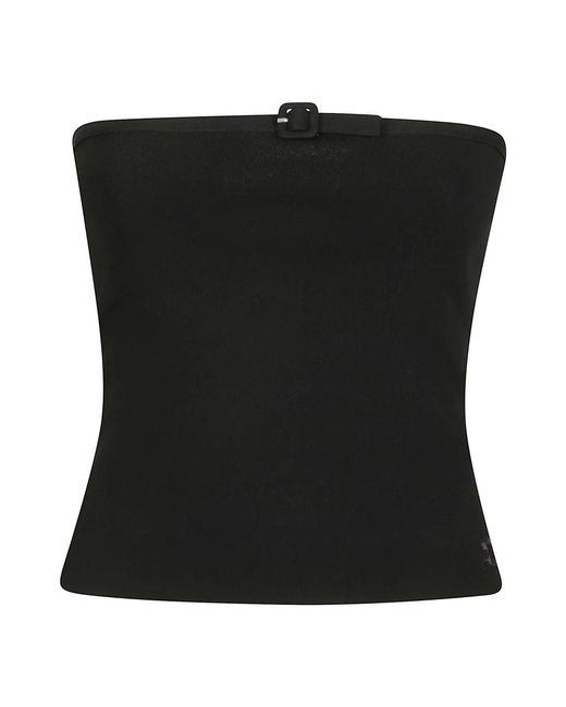 Courreges Black Sleeveless Tops