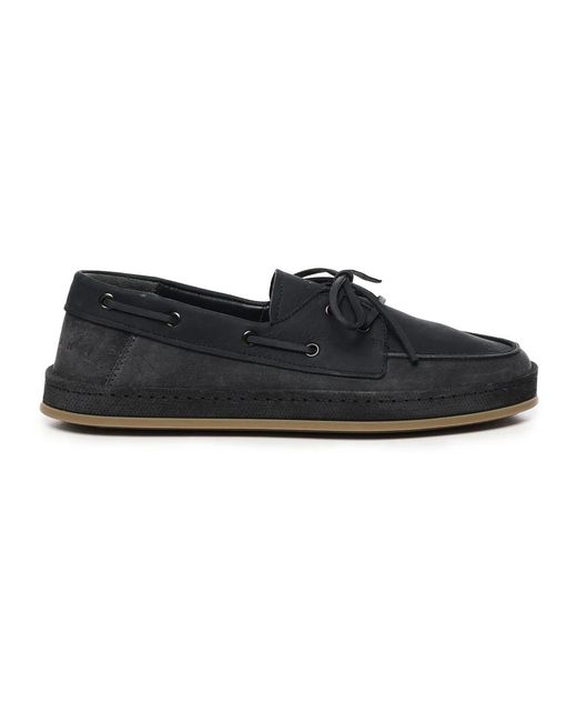 Hogan Black Boat Shoes for men