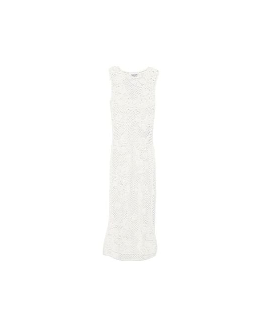 Ganni White Knitted Dresses
