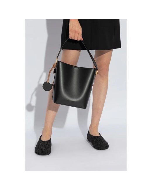 Stella McCartney Black Frayme bucket tasche