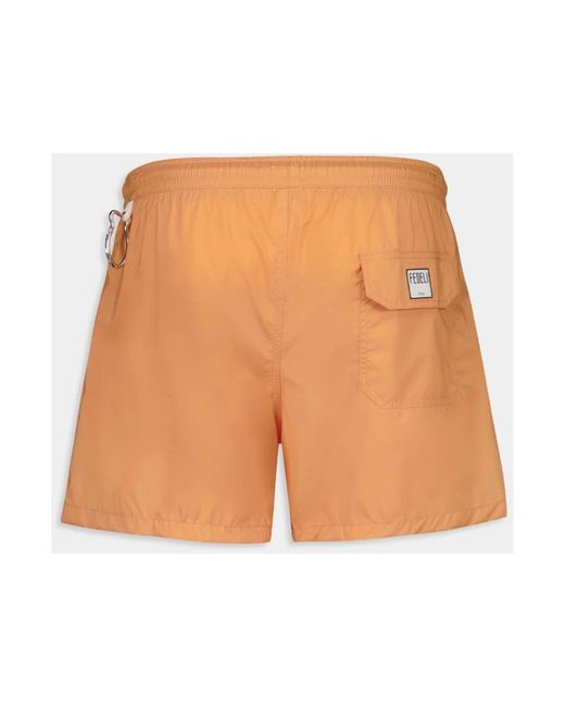Fedeli Badmode ,Oranje ,Polyester Oranje Zwembroek in het Orange voor heren