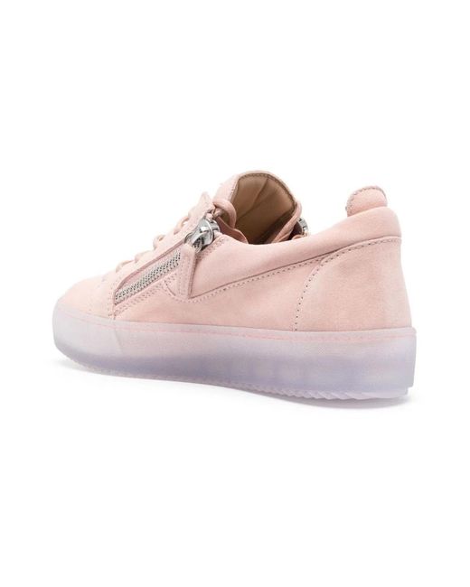 Giuseppe Zanotti Pink Geschlossene flache sneakers stilvoller komfort