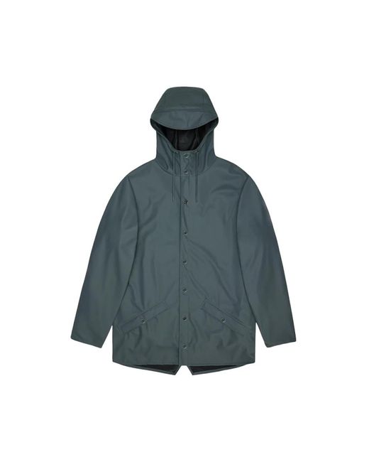 Rains Long Jacket W3 in het Blue