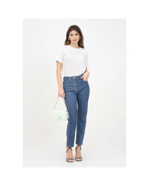 Straight Jeans Elisabetta Franchi de color Blue