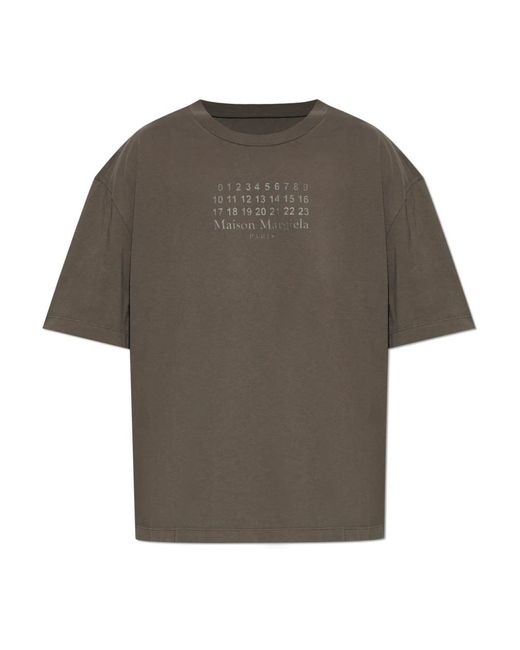 Maison Margiela T-Shirt Met Gedrukt Logo in het Gray voor heren
