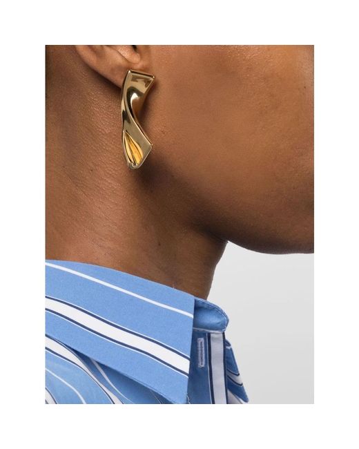 Jacquemus Metallic Asymmetrische goldfarbene j-ohrringe