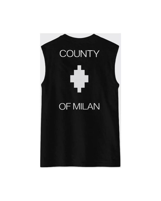 Marcelo Burlon Black Sleeveless Tops for men