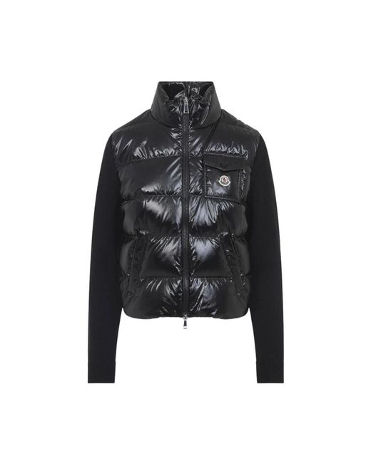 Moncler Jassen ,Zwart ,Wol Gewatteerd Wollen Vest in het Black