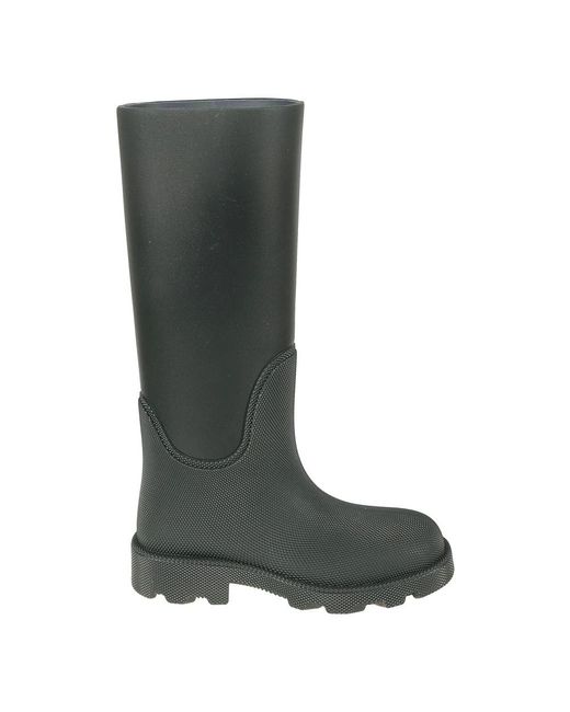 Burberry Green Rubber Marsh Calf-Length Rain Boots, Brand Size 38 (Us
