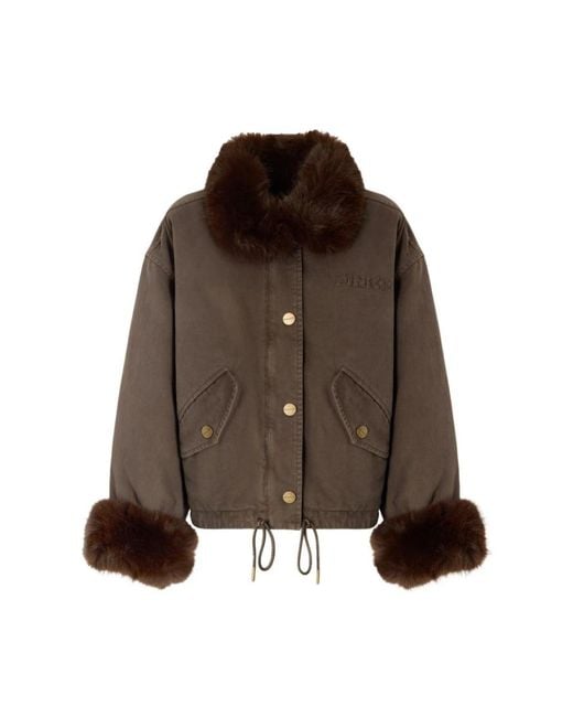 Pinko Brown Faux Fur & Shearling Jackets