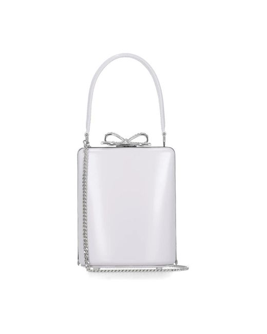 Self-Portrait White Lila Lederhandtasche Mit Schleifendetail