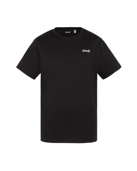 Schott Nyc T-Shirts in het Black voor heren