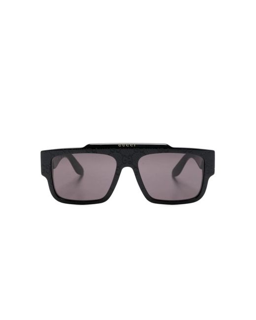 Gucci Black Gg1460S Linea Lettering Sunglasses for men