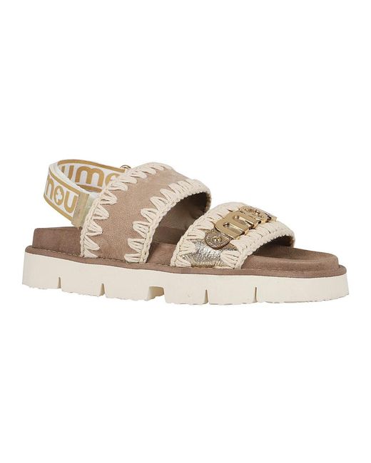Mou Natural Flat Sandals