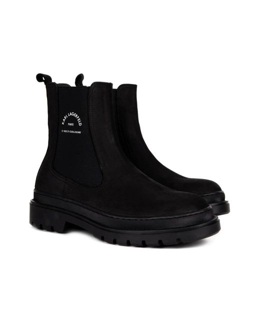 Karl Lagerfeld Black Chelsea Boots for men