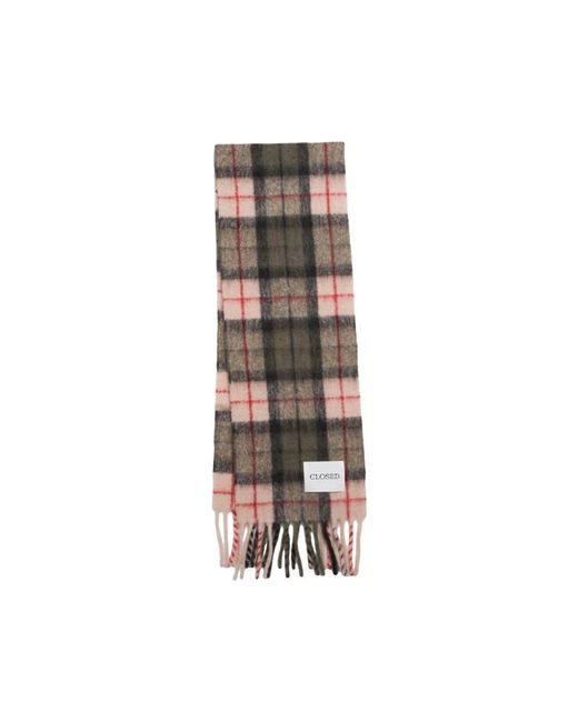 Closed Accessoires ,Veelkleurig ,Geruit Alpacamix Sjaal in het Brown