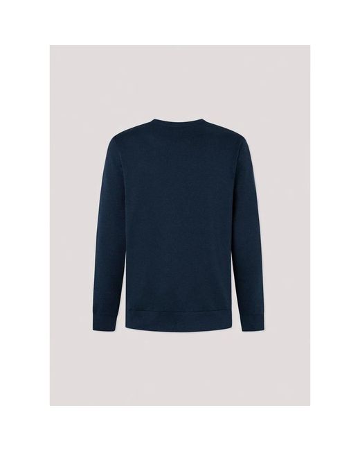 Hackett Hoodies & Sweatvesten ,Blauw ,Double Knit Crew Sweatshirt in het Blue voor heren