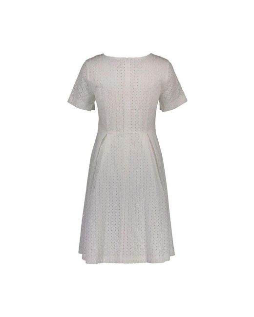 Gant Gray Weiße Baumwoll Kurzes Kleid Mit Logo