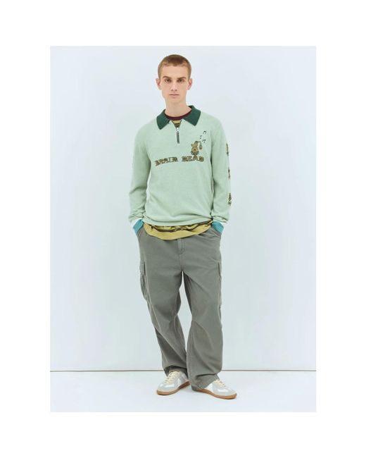 Brain Dead Hoodies & Sweatvesten ,Groen ,Wol Lex Half-Zip Sweatshirt in het Green voor heren