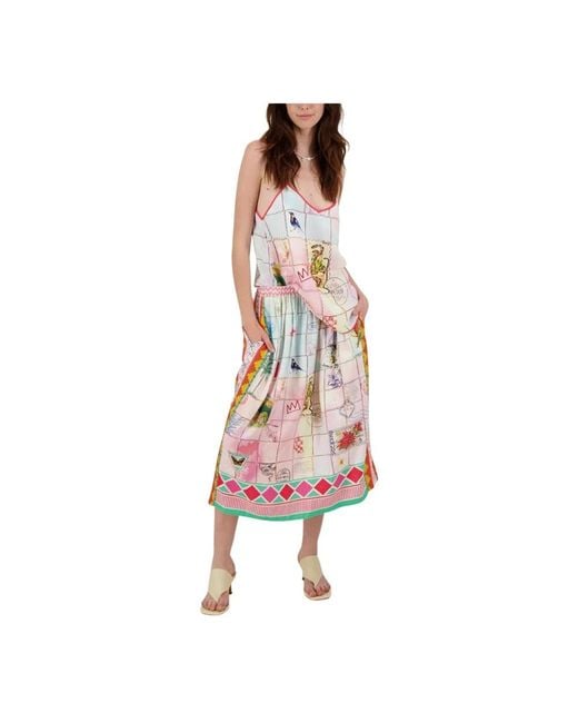 ME 369 Pink Midi Dresses