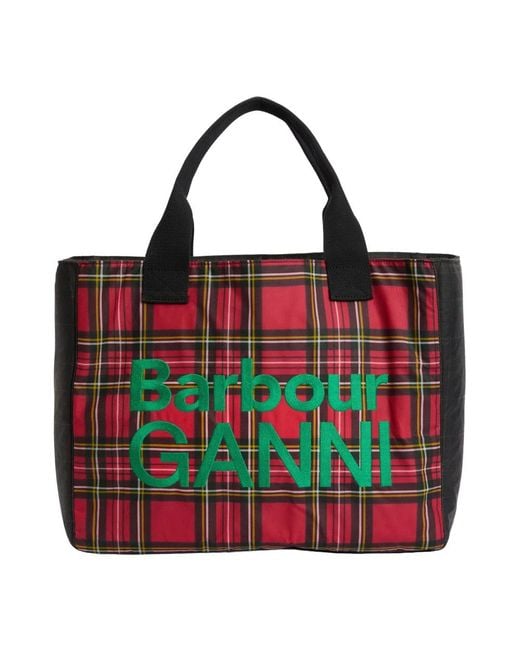 Barbour Red Shopping Bags