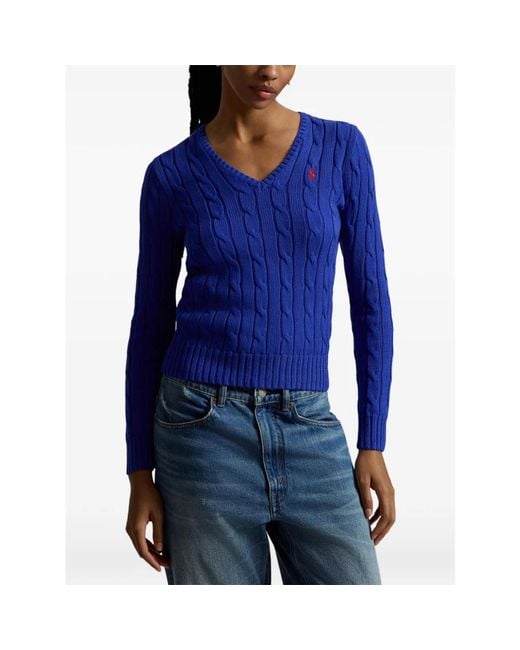 Polo Ralph Lauren Blue V-Neck Knitwear