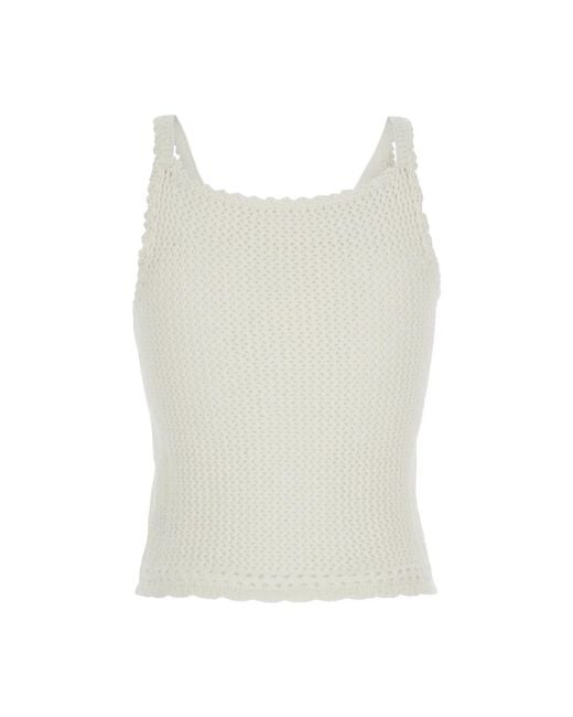 DUNST White Sleeveless Tops