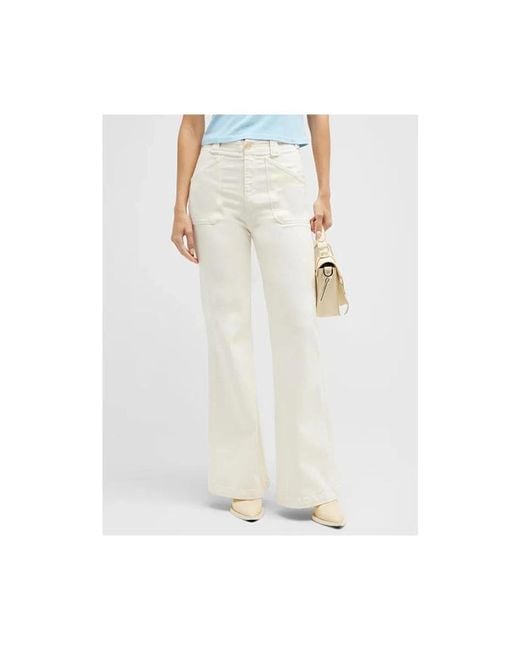 Mother White Wide Jeans