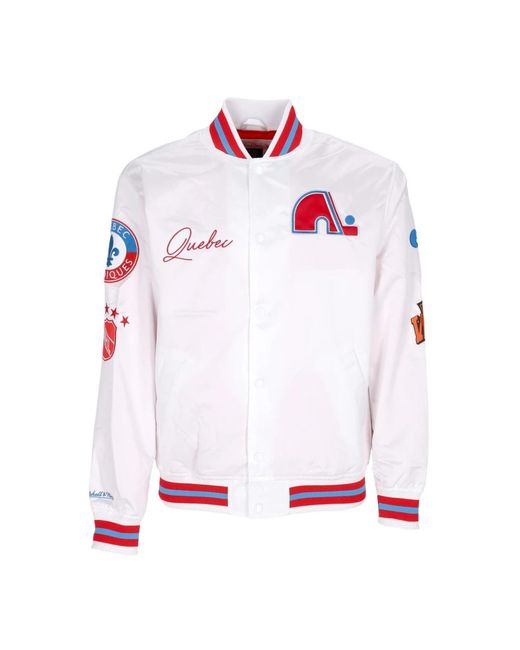 Mitchell & Ness Jassen ,Wit ,Bomber Jassen in het Pink voor heren