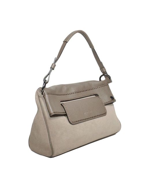 Plinio Visona' Gray Graue leder umhängetasche eleganter stil