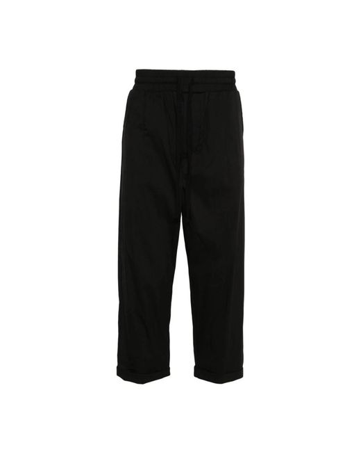 Thom Krom Black Cropped Trousers for men