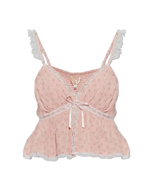 Sleeveless Tops LoveShackFancy de color Pink