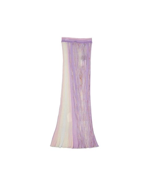 Missoni Purple Elastischer Maxi-Rock Mit Geripptem Design