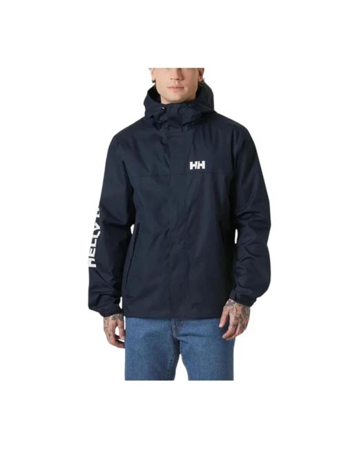 Helly Hansen Jassen ,Blauw ,Polyester Blauwe Waterdichte Jas Met Helly Tech Protection in het Blue voor heren