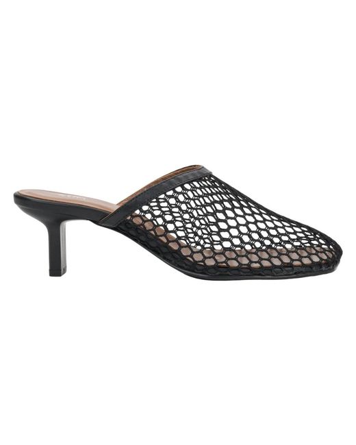 ESTRO Black Heeled Mules