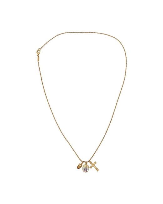 Dolce & Gabbana Gold messingkette religiöses kreuz anhänger halskette in  Mettallic | Lyst DE