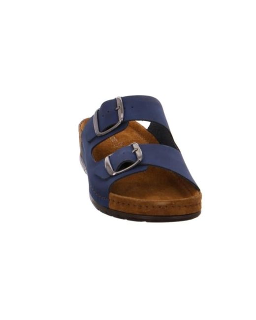 Rohde Schoenen ,Blauw ,Blauwe Slide Sandaal Met Geheugen Voetbed in het Blue