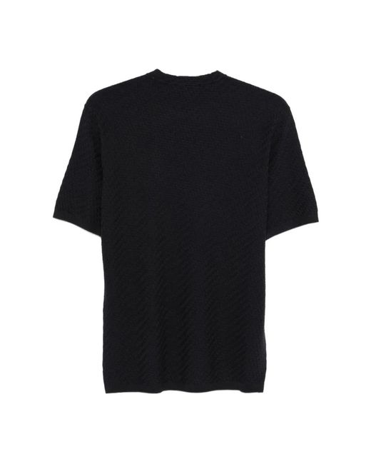 Emporio Armani Black Round-Neck Knitwear for men
